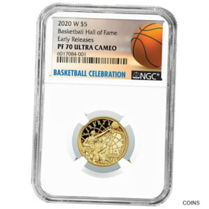 2020-W プルーフ $5 ゴールド バスケットボール殿堂 NGC PF70UC ER バスケットボール ラベル2020-W Proof $5 Gold Basketball Hall of Fame NGC PF70UC ER Basketball Label