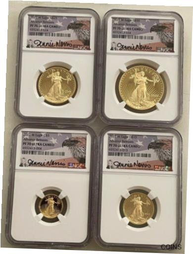 【極美品/品質保証書付】 アンティークコイン 金貨 2022-W 4-Pc American Gold Eagle Set NGC PF70 UCam Advance Releases Jennie Norr..