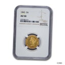 yɔi/iۏ؏tz AeB[NRC RC   [] 1845 $5 Liberty Gold Half Eagle AU-58 NGC - SKU#169363