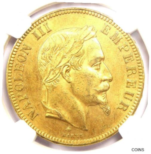 【極美品/品質保証書付】 アンティークコイン 金貨 1862-A France Napoleon III Gold 100 Francs Coin G100F - NGC MS61 (BU UNC) 送料無料 gct-wr-011004-1297