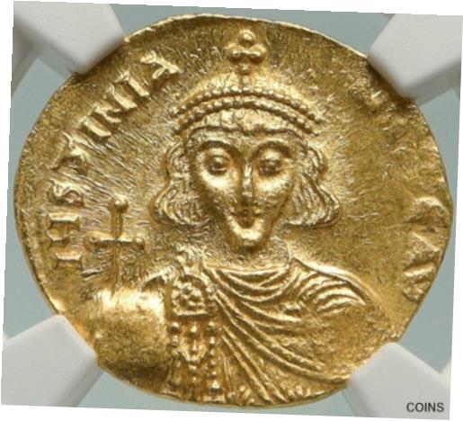  アンティークコイン 金貨 JUSTINIAN II Genuine Ancient 686AD GOLD Byzantine Solidus Coin CROSS NGC i84934  #gct-wr-011004-199