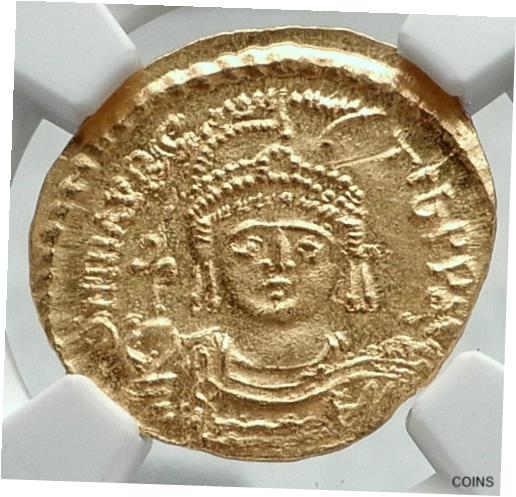  アンティークコイン 金貨 MAURICE TIBERIUS Authentic Ancient Byzantine GOLD Solidus Coin NGC MS i80682  #gct-wr-011004-224