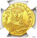 レオ 5 世アルメニア人 & コンスタンティヌス AV ソリダス金貨 813-820 AD - NGC MS (UNC)Leo V the Armenian &...