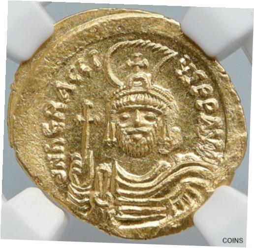 【極美品/品質保証書付】 アンティークコイン 金貨 HERACLIUS 610-613AD Authentic Ancient Old GOLD Byzantine Coin w CROSS NGC i89071 [送料無料] #gct-wr-011004-2810