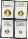 1992 W 4pc プルーフ ゴールド イーグル セット NGC PF70 ディープ カメオ1992 W 4pc Proof Gold Eagle Set N...