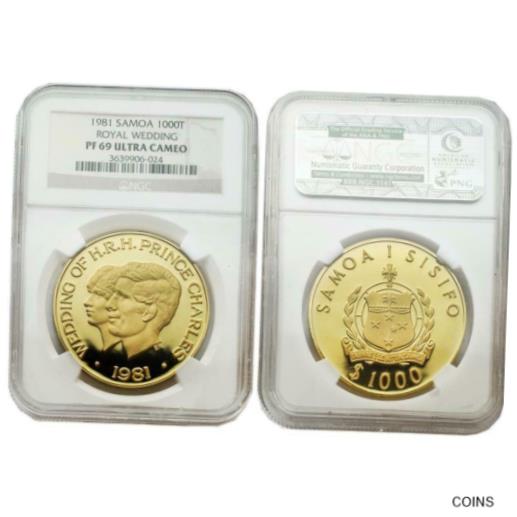 【極美品/品質保証書付】 アンティークコイン 金貨 Western Samoa 1981 1000 Tala Royal Wedding Gold Coin NGC PF69 SKU# 1337 [送料無料] #gct-wr-011004-3808