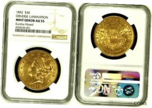 1852 $20 AU55 NGC-쥢 ߥ 顼 쥫 ۡ-ɽ̥ߥ͡- Хƥ ҡ1852 $20 AU55 NG...