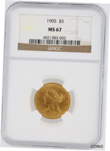 yɔi/iۏ؏tz AeB[NRC d 1905 Half Eagle NGC MS67 $5 Liberty Head High Grade Gem Philadelphia Minted Coin [] #oct-wr-011004-4969