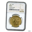 【極美品/品質保証書付】 アンティークコイン 金貨 1857 $20 Liberty Gold Double Eagle MS-61 NGC - SKU#179456 [送料無料] #got-wr-011004-5206