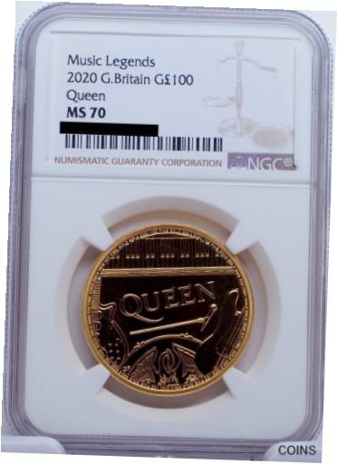 【極美品/品質保証書付】 アンティークコイン 金貨 Rare 2020 Queen Music Legend Great Britain 1oz 100 Pounds Gold Coin NGC MS70 [送料無料] #gct-wr-011004-5977