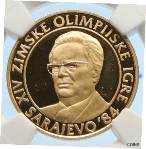【極美品/品質保証書付】 アンティークコイン 金貨 1983 YUGOSLAVIA Sarajevo XIV 1984 Olympic Games TITO Gold 5000 D Coin NGC i95625 [送料無料] #gct-wr-011004-6103