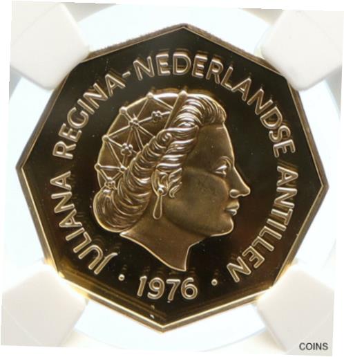 【極美品/品質保証書付】 アンティークコイン 金貨 1976 NETHERLANDS ANTILLES Queen JULIANA Proof Gold 200 Gulden Coin NGC i95631 [送料無料] #gct-wr-011004-6180