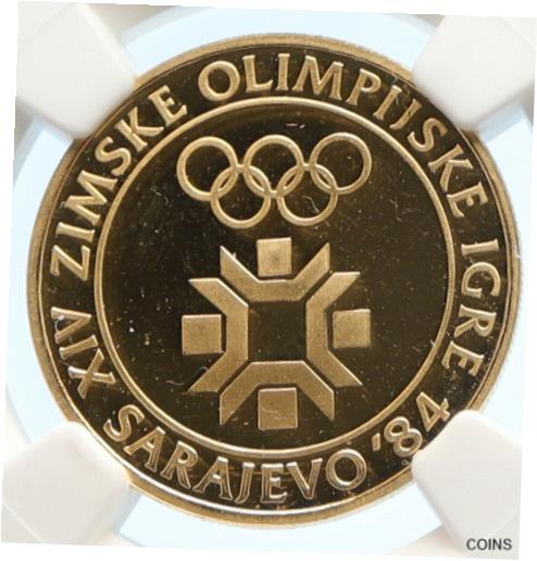 【極美品/品質保証書付】 アンティークコイン 金貨 1982 YUGOSLAVIA Sarajevo XIV 1984 Olympic Games LOGO Gold 5000 D Coin NGC i95619 [送料無料] #gct-wr-011004-6361