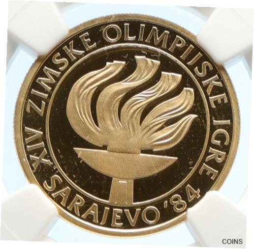 【極美品/品質保証書付】 アンティークコイン 金貨 1984 YUGOSLAVIA Sarajevo XIV Olympic Games TORCH Gold 5000 Dinar Coin NGC i95618 [送料無料] #gct-wr-011004-6470