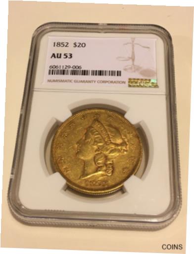 yɔi/iۏ؏tz AeB[NRC  1852 AU53 NGC Liberty Double Eagle $20 Gold Coin nice details eyeclean (no PCGS) [] #gct-wr-011004-6600