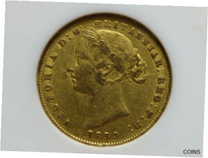 オーストラリア。 1859 シドニー造幣局 - ソブリン.. aEF - 部分光沢.. NGC AU50Australia. 1859 Sydney Mint - Sovereign.. aEF - Part Lustre.. NGC AU50