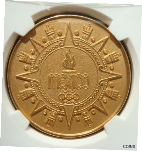 【極美品/品質保証書付】 アンティークコイン 金貨 1968 MEXICO GOLD MEXICO CITY MEDAL OLYMPICS CERTIFIED RARE MS69 UNCIRCULATED [送料無料] #gof-wr-011004-7090