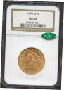 【極美品/品質保証書付】 アンティークコイン 金貨 1893 $10 Gold Liberty Eagle MS 65 CAC NGC, PQ RARE GEM! [送料無料] #got-wr-011004-7518