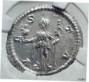 yɔi/iۏ؏tz AeB[NRC RC   [] JULIA MAMAEA Authentic Ancient 226AD Genuine Silver Roman Coin VESTA NGC i81391