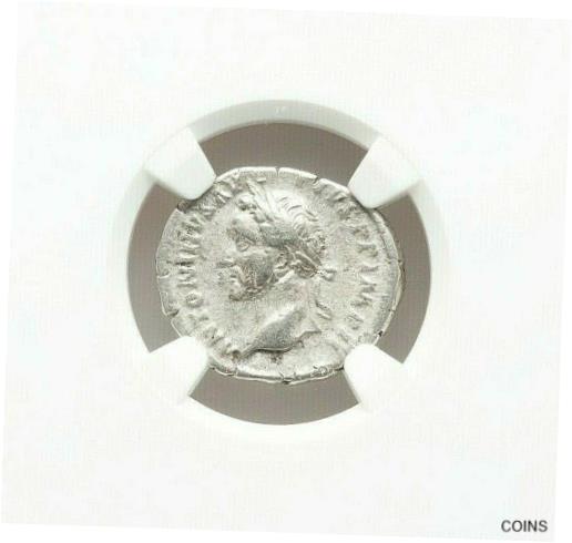 【極美品/品質保証書付】 アンティークコイン コイン 金貨 銀貨 [送料無料] AD 138-161 ROMAN ANTONINUS PIUS AR DENARIUS (20mm, 12h) NGC VF HEAD LEFT RARE