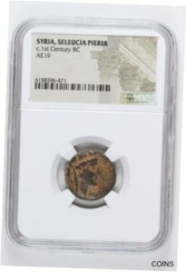 シリア、セレウコス、ピエリア、紀元前 1 世紀 NGC 本物の AE19Syria, Seleucis and Pieria, 1st Century BC NGC Authentic AE19
