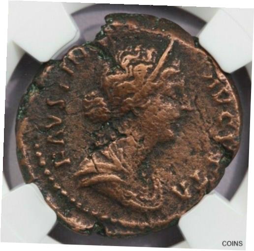 【極美品/品質保証書付】 アンティークコイン コイン 金貨 銀貨 [送料無料] 147-176 AD Roman Empire AE As Faustina Jr NGC Ch F B-12