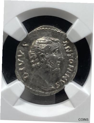  アンティークコイン コイン 金貨 銀貨  Roman Imperial, Antoninus Pius (Posthumous), AR Denarius, NGC Ch AU, 5/5 3/5
