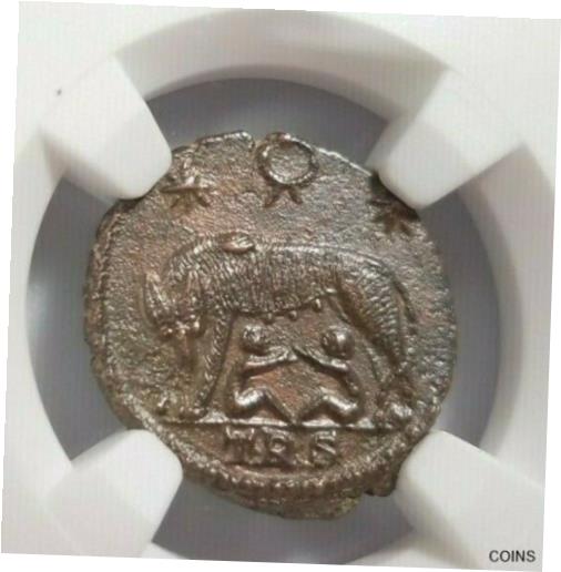  アンティークコイン コイン 金貨 銀貨  She-Wolf Twins Constantine NGC Ch AU Roman Empire Nummus Remus Roma Epfig Hoard