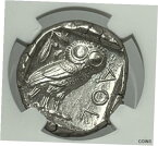 【極美品/品質保証書付】 アンティークコイン 銀貨 Attica Athens Owl 440-404 BC Silver Tetradrachm NGC MS Boldly Struck Glowing Owl [送料無料] #sot-wr-011040-3848