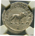 yɔi/iۏ؏tz AeB[NRC RC   [] Roman Empire Saecular Games Double Denarius Lion Advancing NGC MS