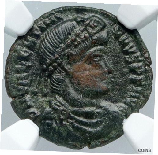 【極美品/品質保証書付】 アンティークコイン コイン 金貨 銀貨 [送料無料] VALENTINIAN I Captive & Chi-Rho Christian ANTIQUE Ancient Roman Coin NGC i88736