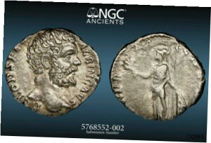 クロディウス・アルビヌス、シーザー役、NGC XF 3/5 4/5 - AR デナリウス。 2.72g 17.1mm A+ - 140Clodius Albinus, as Caesar, NGC XF 3/5 4/5 - AR Denarius. 2.72g 17.1mm A+ - 140