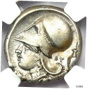 アカルナニア ティレリウム AR ステーター 300 BC ペガサス アテナ コイン - NGC AU - 5/5 表面Acarnania Thyrrheium...