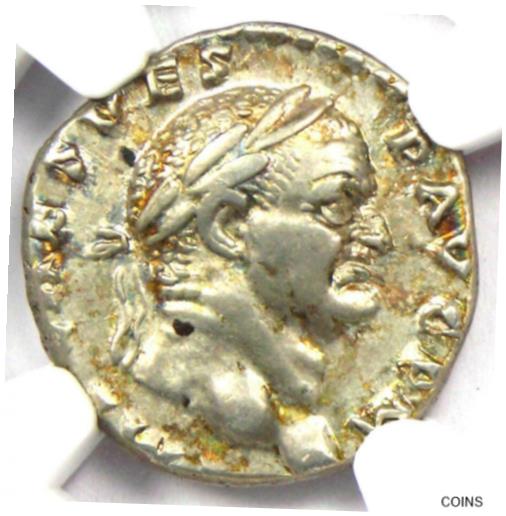  アンティークコイン コイン 金貨 銀貨  Vespasian AR Denarius Silver Roman Coin 69-79 AD. Certified NGC XF (EF)