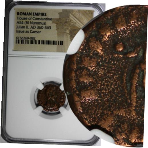 ڶ/ʼݾڽա ƥ    [̵] Julian II as Caesar AD 360-363 AE4 BI NUMMUS/Emperor with globe &spear NGC (82)