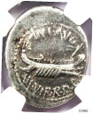 マーク アントニー AR デナリウス シルバー ガレー ローマ コイン 紀元前 32 年 - 認定 NGC VFMarc Antony AR Denarius ...