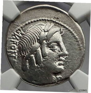 ローマ共和国 85BC ヴェヨヴィス ジーニアス ゴート アマルテイア 古代銀貨 NGC i59898Roman Republic 85BC Vejovis Genius Goat Amaltheia Ancient Silver Coin NGC i59898