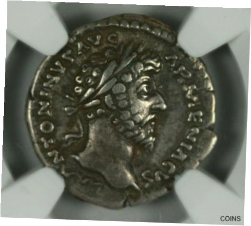 ڶ/ʼݾڽա ƥ    [̵] 161-180 Roman Empire, Denarius. Marcus Aurelius. NGC Very Fine. (18)