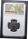 (紀元前 1 世紀) ローマ スペイン - カストゥーロの AE Semis、NGC Ch VF。(1st c. BC) Roman Spain - AE Se...