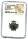 紀元前 350 年の古代ギリシャ、ブロンズ AE ディハルコン、ゼウス付きテッサリア クラノン、素敵な NGC!350 BC Ancient Greece, B...