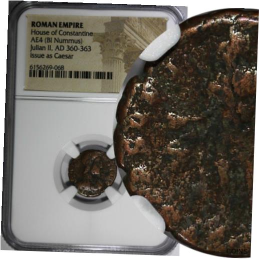  ꥢ 2  AD 360-363 AE4 BI Nummus/εΤ NGC.8ROMAN Julian I...