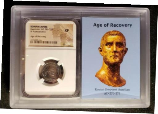 yɔi/iۏ؏tz AeB[NRC RC   [] Maximian, AD 286-310 ROMAN EMPIRE BI Aurelianianus NGC XF. Our Q66