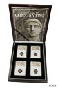 4 枚のコインのコレクション、NGC 認定コンスタンティヌス大帝とその 3 人の息子Collection of Four Coins, NGC Certified Constantine the Great and His Three Sons