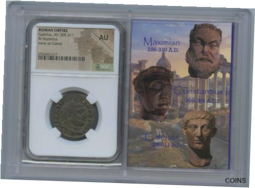 yɔi/iۏ؏tz AeB[NRC RC   [] Galerius, AD 305-311 ROMAN EMPIRE BI Nummus NGC AU50 Story Vault