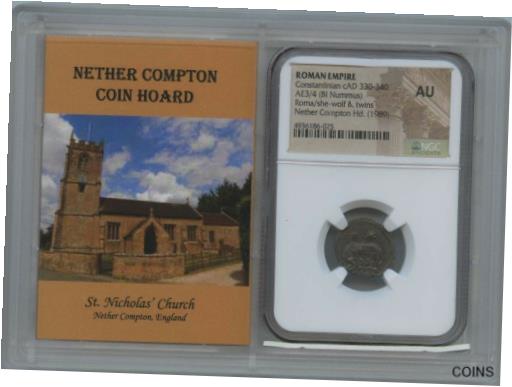 Constantinian cAD 330-340 ROMAN AE3/4 (BI Nummus) NGC AU50 ȡ꡼ ܡC...