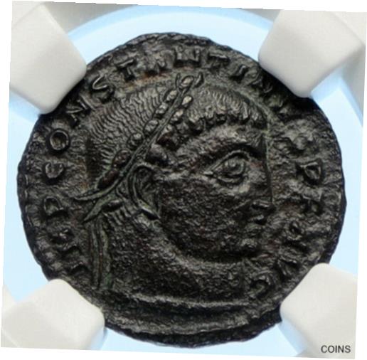 ڶ/ʼݾڽա ƥ    [̵] CONSTANTINE I the GREAT Authentic Ancient OLD Roman Coin Zeus Victory NGC i96160
