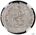 ルシラ - デナリウス - NGC Ch XF 5/5 3/5 - 出産のジュノー 座位 164 AD - 008Lucilla - Denarius - NGC Ch XF 5/5 3/5 - Juno of Childbirth Seated 164 AD - 008