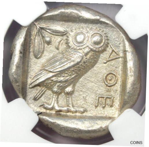 【極美品/品質保証書付】 アンティークコイン コイン 金貨 銀貨 [送料無料] Athens Greece Athena Owl Tetradrachm Coin 440-404 BC. Certified NGC MS (UNC)