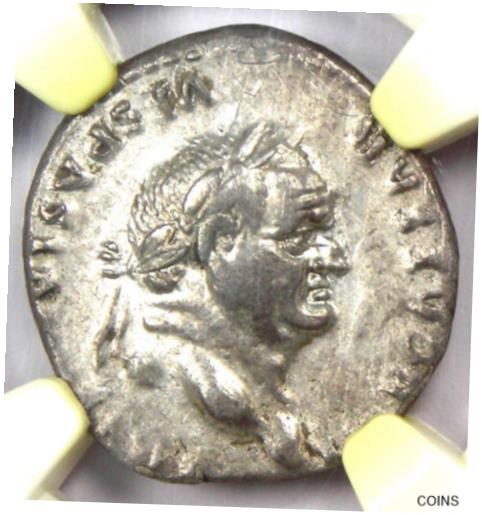  アンティークコイン コイン 金貨 銀貨  Vespasian AR Denarius Silver Roman Coin 69-79 AD. Certified NGC Choice VF