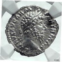 【極美品/品質保証書付】 アンティークコイン コイン 金貨 銀貨 送料無料 LUCIUS VERUS Authentic Ancient 166AD Rome Silver Roman Coin PAX Peace NGC i81658